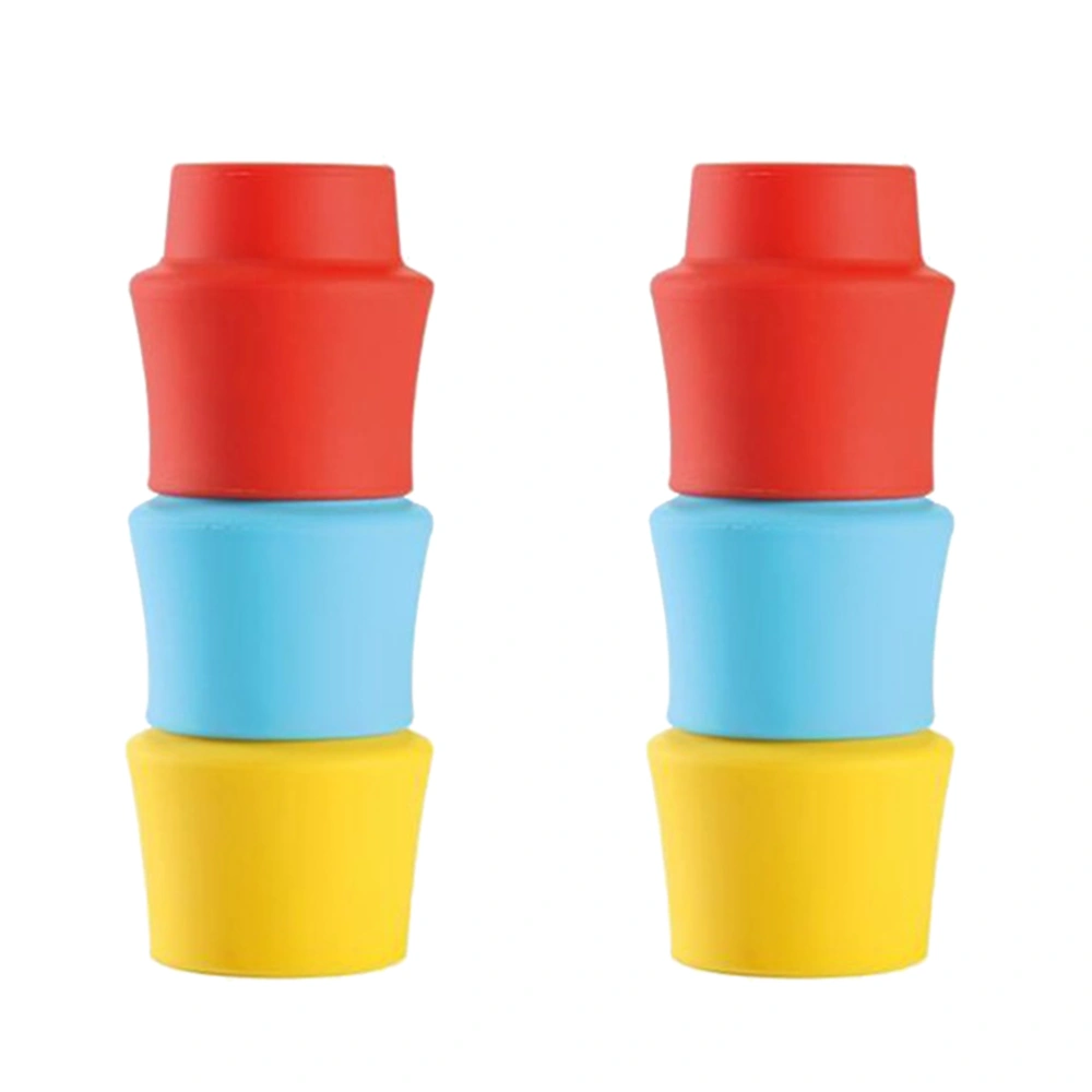 6pcs Silicone Bottle Caps Dustproof Wine Stoppers Sealing Plug for Bar Home Restaurant (Red, Yellow, Blue)