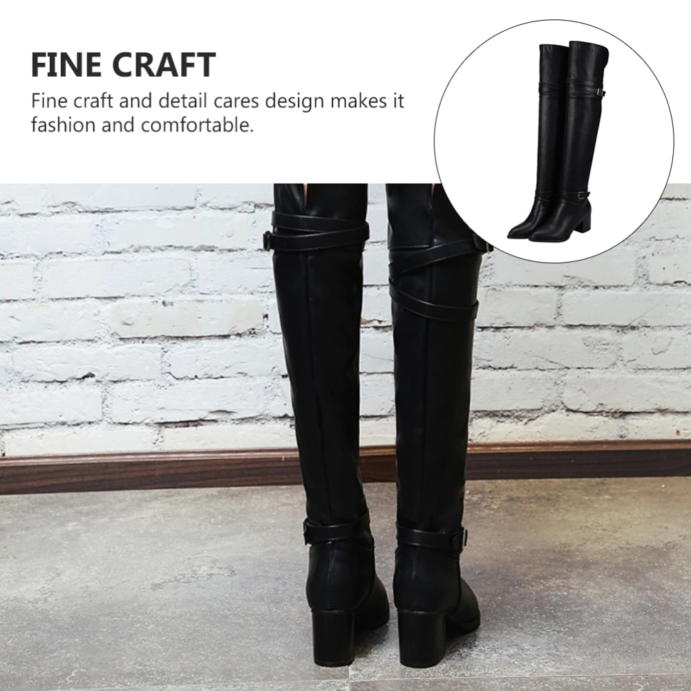 1 Pair Woman Boots Autumn Winter Thigh High Boots Woman Thick High Heel Boots