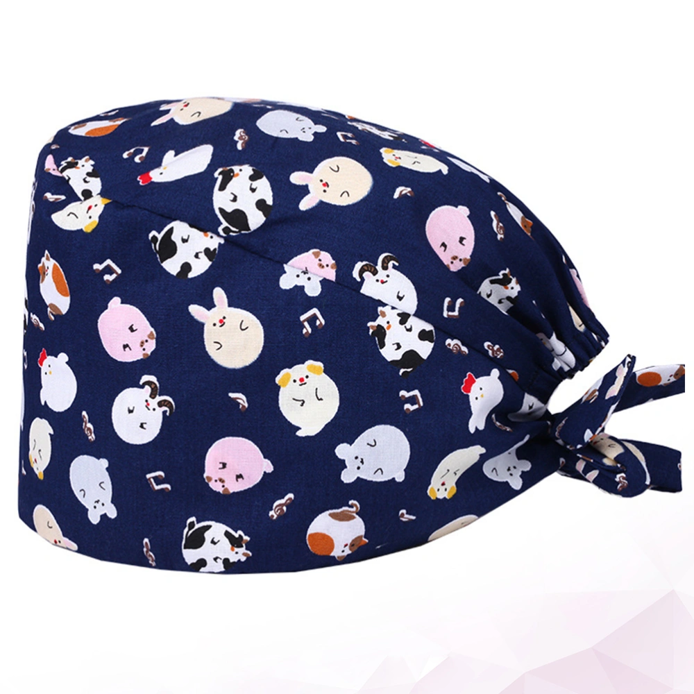 Cartoon Printed Hat Interesting   Working Hat Dust-proof Useful Head Protector for Daily Use