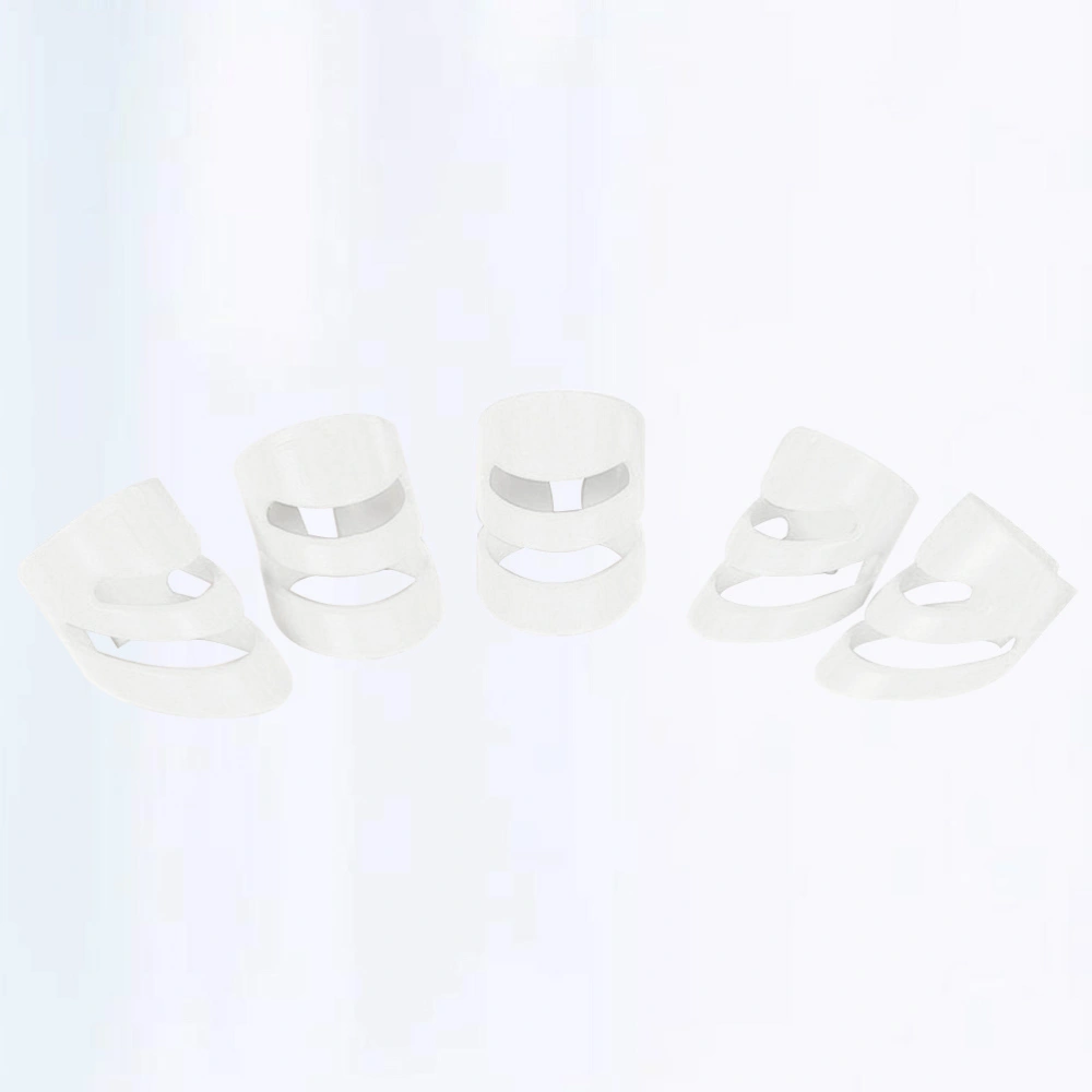 5pcs Durable Guitar Ring Finger Sleeve Finger Pick Colorful Guitar Bass Thumb Finger Picks （Size L White)