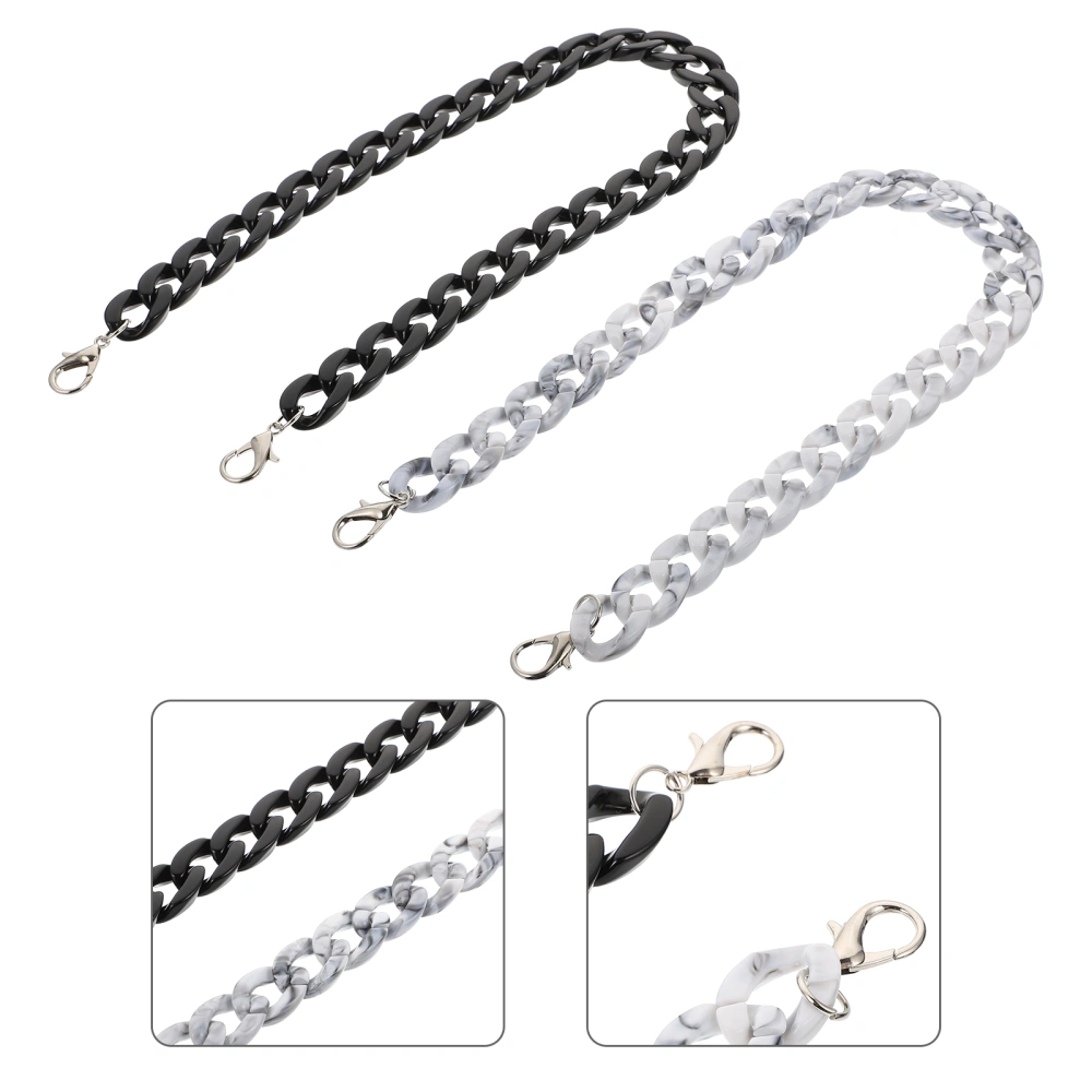 1 Set 2Pcs Acrylic Chain Straps Practical Handbag Purse Replacement Chains