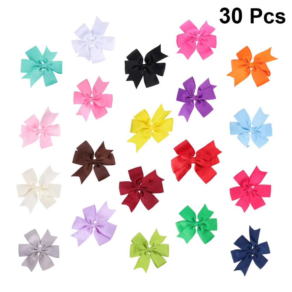 20 Colors Boutique Hair Bows Girls Kids Alligator Clip Grosgrain Ribbon Hair Clips