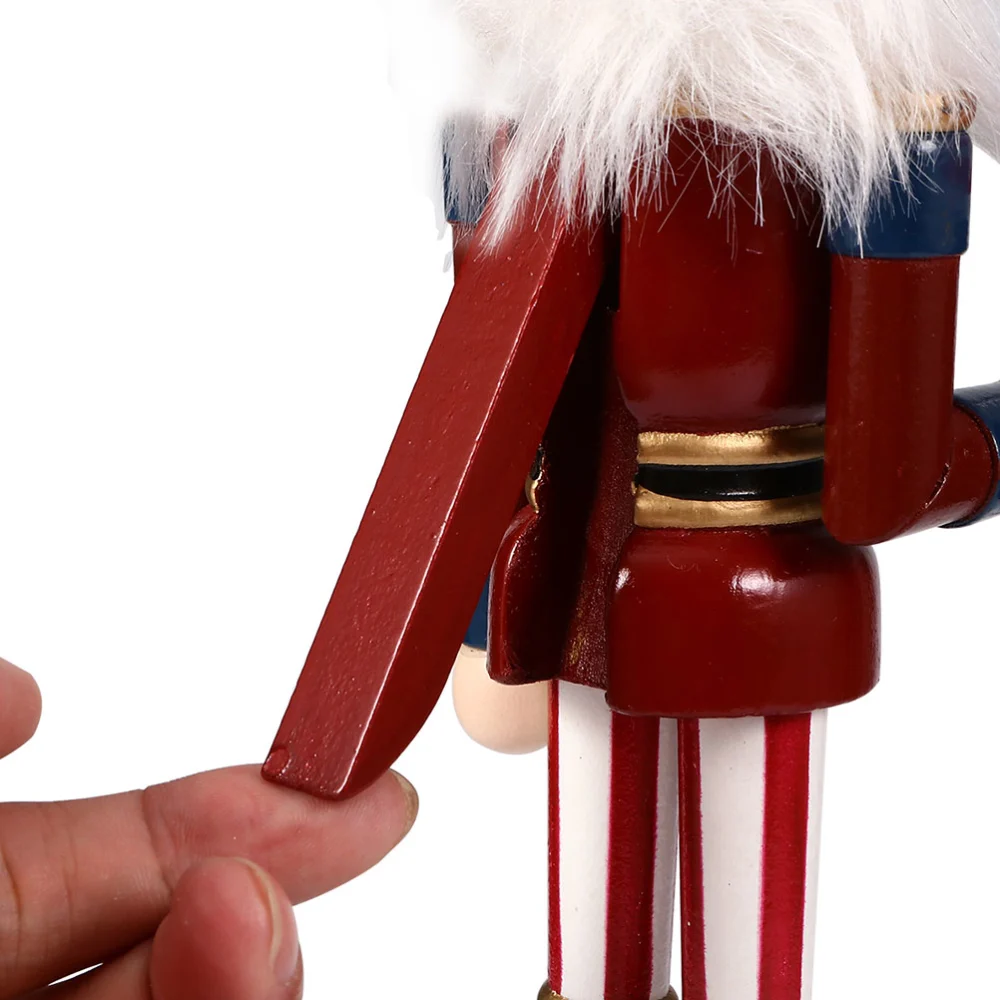 1pc Classic Wooden Walnut Soldier Nutcracker Puppet Soldier Toy Desktop