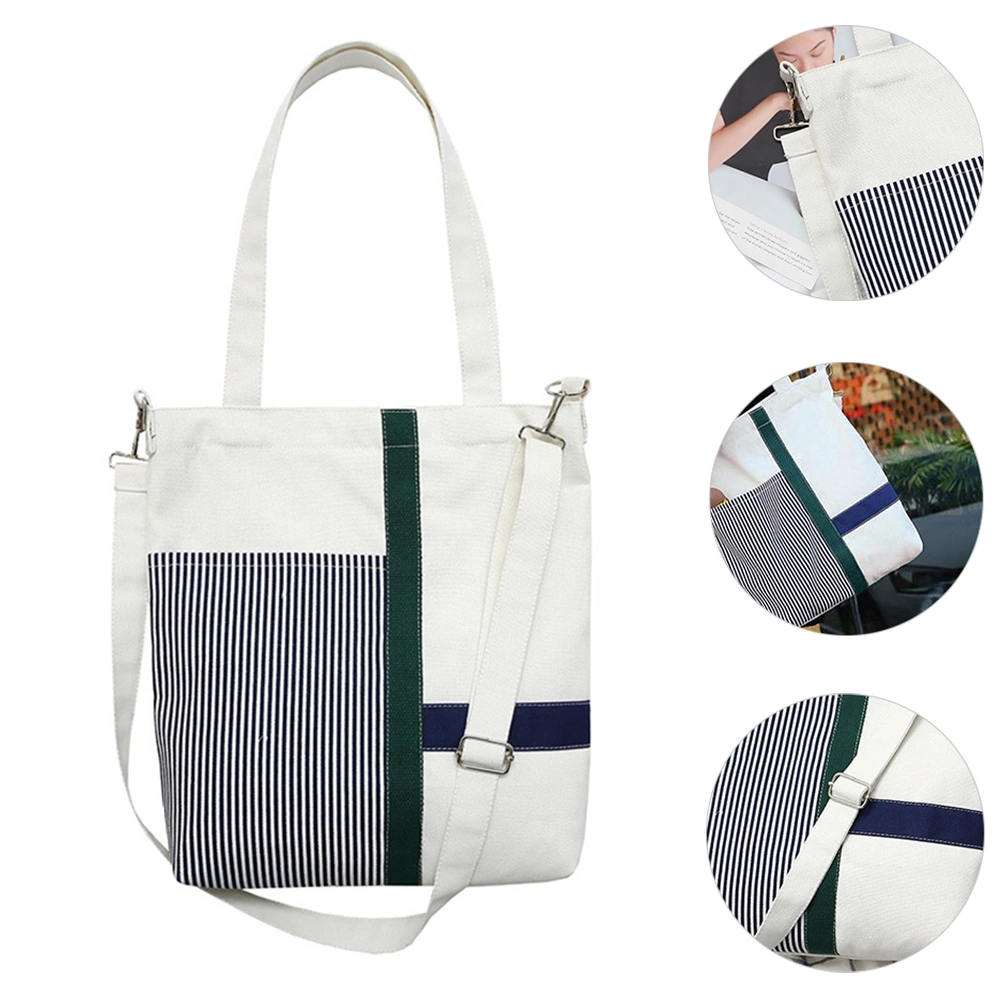 1pc Simple Large Capacity Canvas Bag Cross Body Bag Shopping Shoulder Bag