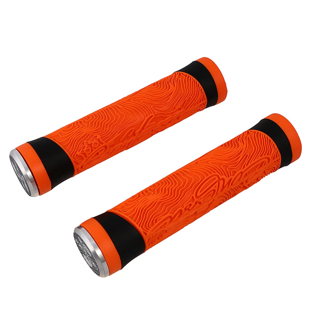 1 Pair of Colored Road Cycling Handlebar Cover Skid-proof Grips Cover Silicone Handlebar for Mountain Bike (Orange)