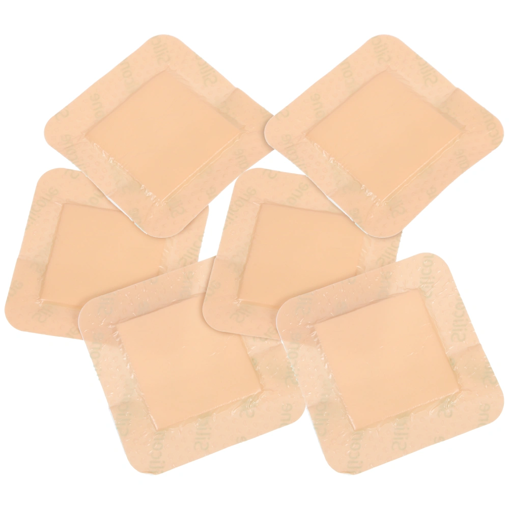 6Pcs Silicone Foams Dressing Patches Wound Dressing Stickers Self-adhesive Wound Bandages