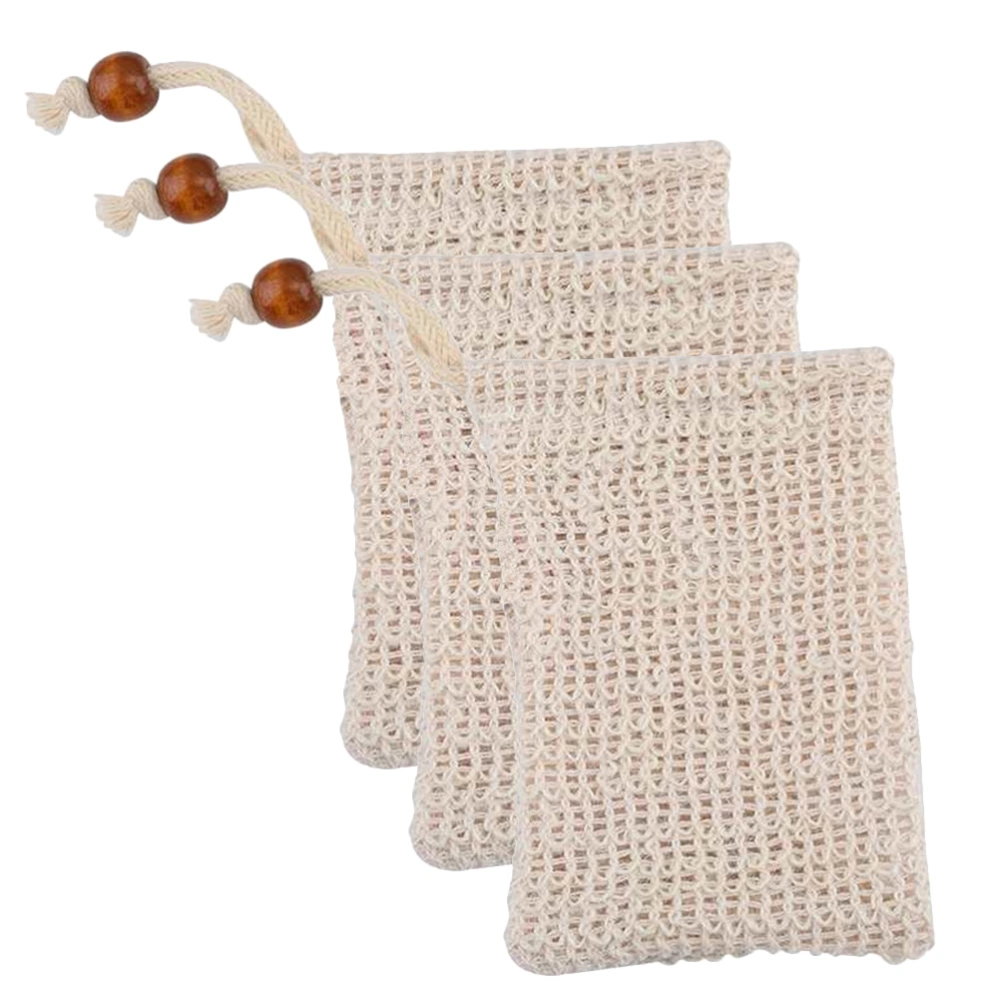 3pcs Exfoliating Mesh Soap Saver Pouch Bubble Net Handmade Soap Mesh Bag Body Facial Cleaning Tool