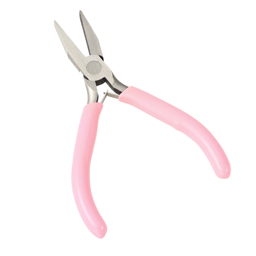 Jewelry Pliers Flat Nose Pliers Polishing Jewelry Making Tools Multifunctional Hand Tool (Pink)