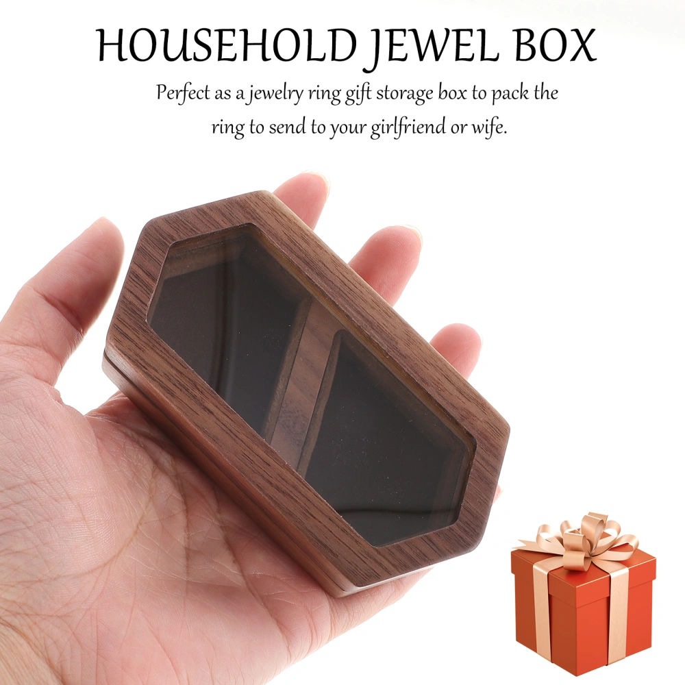 Wooden Jewelry Case Vintage Jewelry Storage Box Household Finger Ring Storage