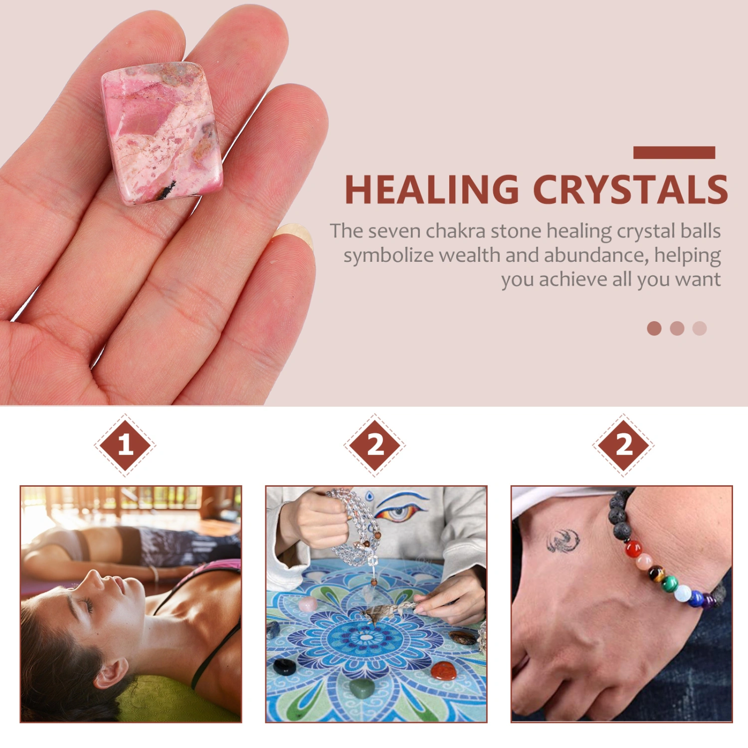 1 Set Chakra Stones Practical Healing Crystals Kit Practical Crystal Therapy Set