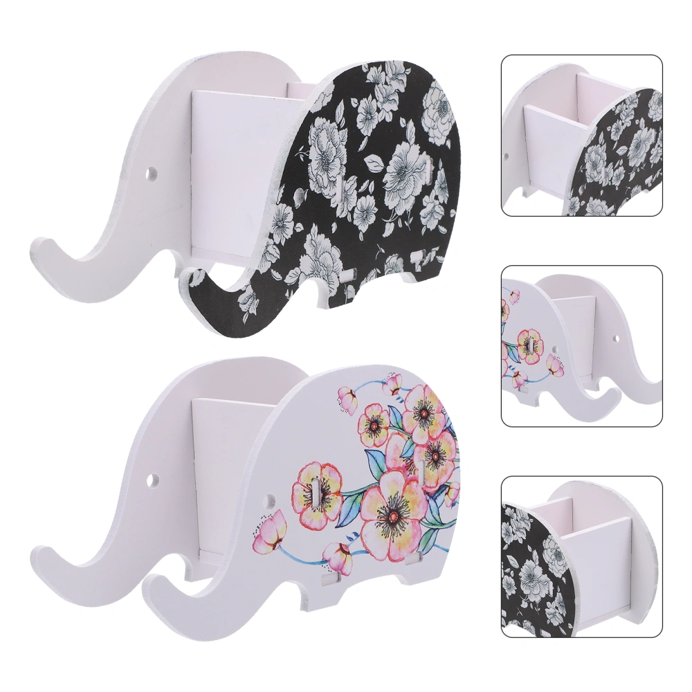 2pcs Creative Elephant Stationery Container Phone Holder Adorable Pen Container