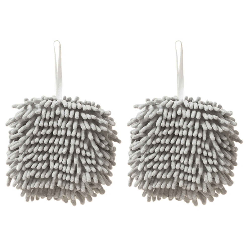 2pcs Hand Towels Chenille Hand Towels Hanging Quick Dry Hand Towels Balls