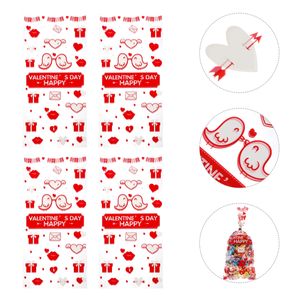 150pcs Valentine's Day Series Gift Bags Cookie Bags Sweets Bags Wrapping Bags