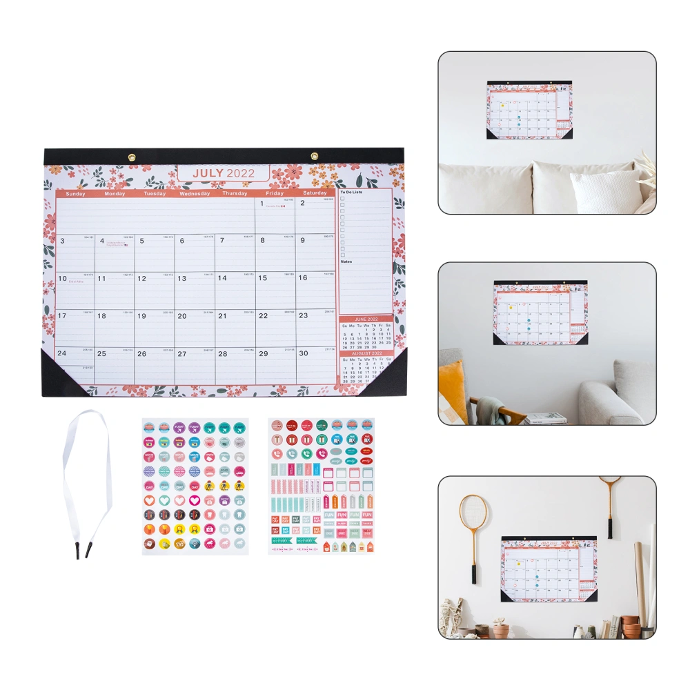 1 Set of English Wall Calendar Agenda Calendar for Home Office Home Decor