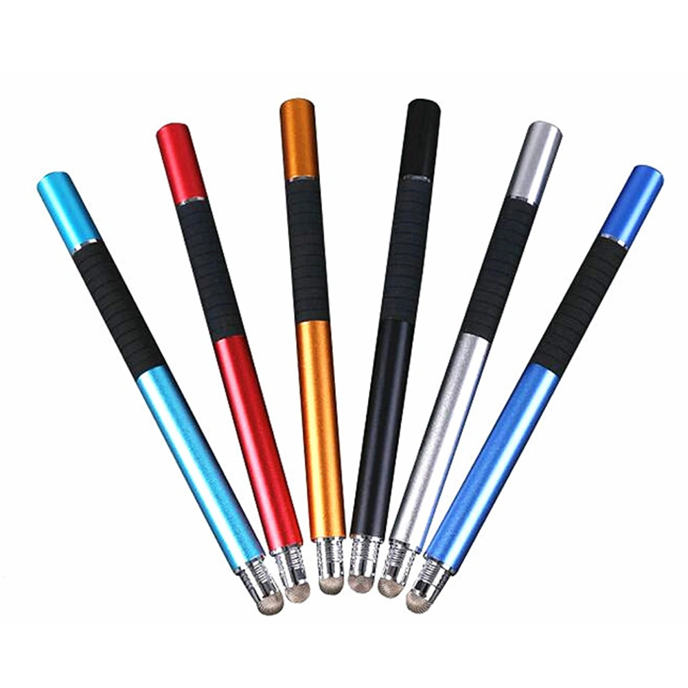 Universal 2 in 1 Disc and Fiber Tip Capacitive Stylus Touch Screen Pen for All Touch Screen Devices Tablets & Cell Phones (Black)