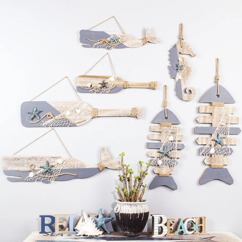 1pc Fish Shape Wall Decoration Hanging Ornament Creative Wall Hanging (Sky-blue)