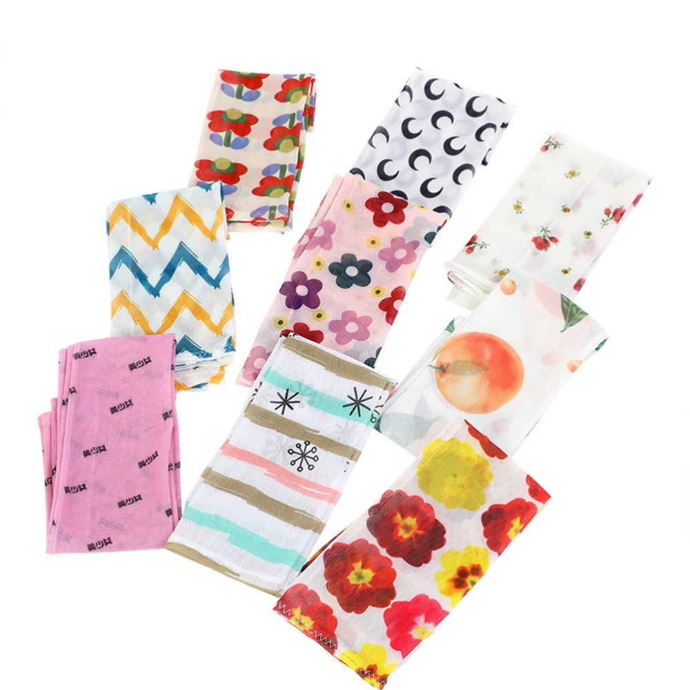 4 Pairs of Sunscreen Oversleeve Riding Ice Silk Arm Sleeves Cooling Arm Covers Creative Armsleeves White and Pink (Stripe, Orange, Pineapple, Five-Petaled Flowers)