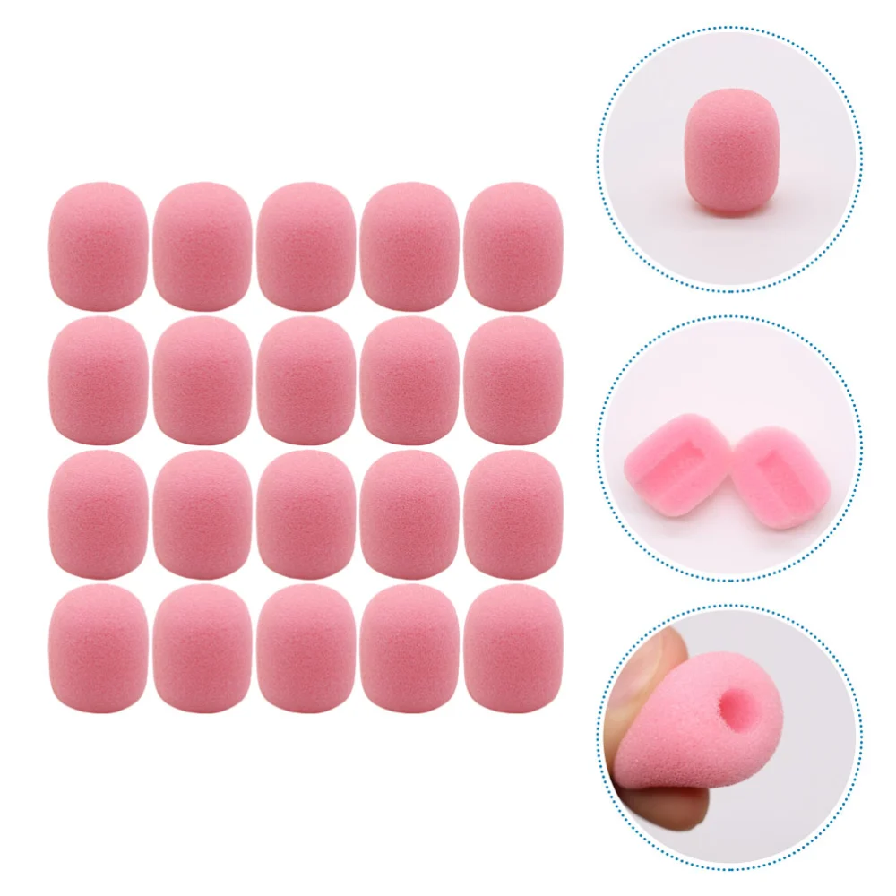 20Pcs Lapel Headset Mic Sponge Covers Mic Professional Microphone Windscreen