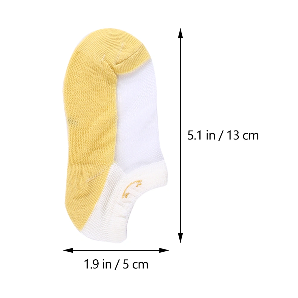 5 Pairs 1 Bag Comfortable Socks Combed Cotton Ice Silk Socks (L, Yellow)