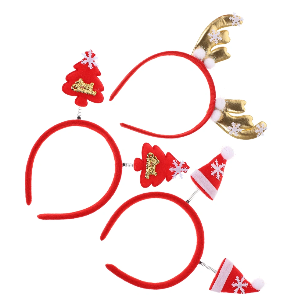 3Pcs Christmas Gif Hair Hoops Party Headdress Performance Props (Mixed Style)