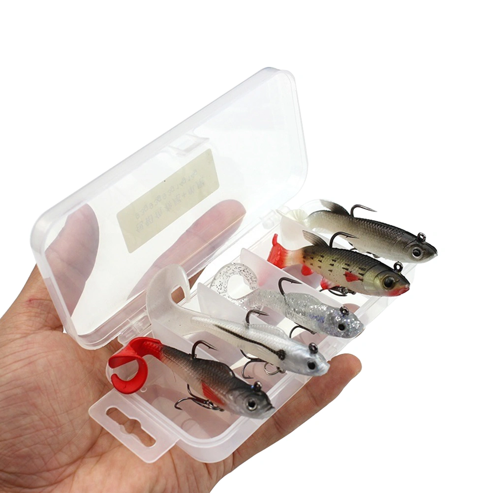 5PCS Luya Bait Lure Set Simulation Fishing Accessory with Jig Lead Fishing Hooks Vivid Bait with Box