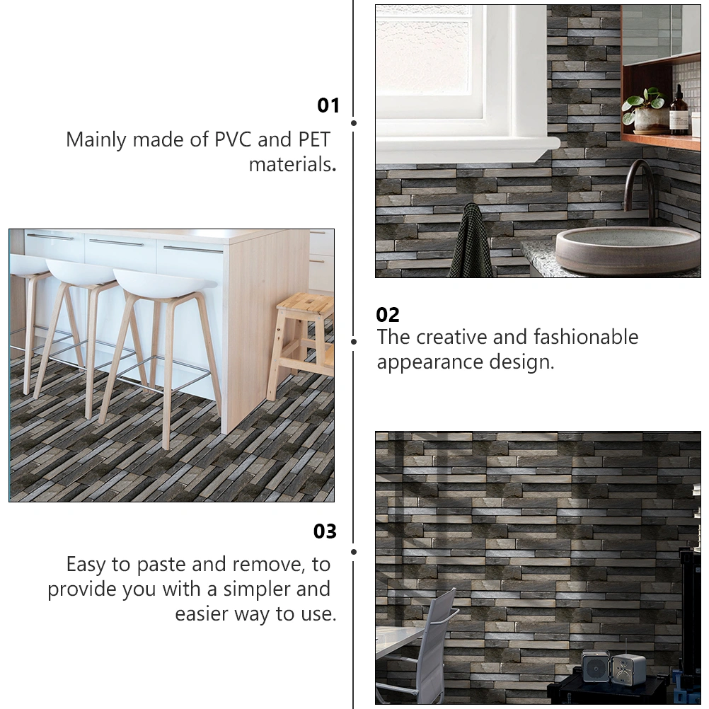 6 Sheets Useful Wall Protective Stickers Waterproof Wallpaper Oilproof Stickers