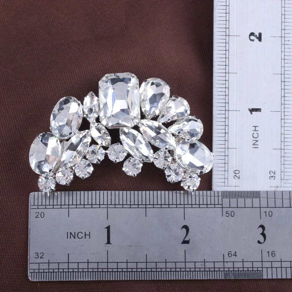 2PCS Rhinestone Crystal Flower Shoe Buckle Shoe Clips for Bridal Wedding Party Shoe DIY Decoration