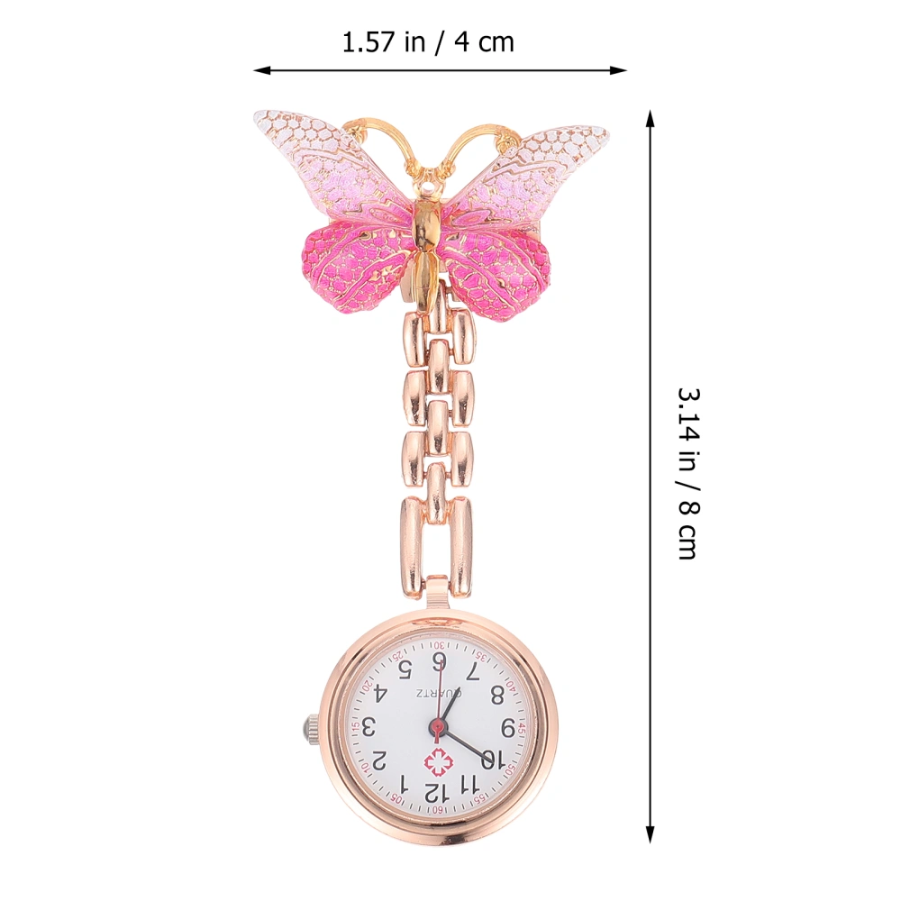 1Pc Butterflies Nurse Watch Pocket Watch Beautiful Badge Watch for Women