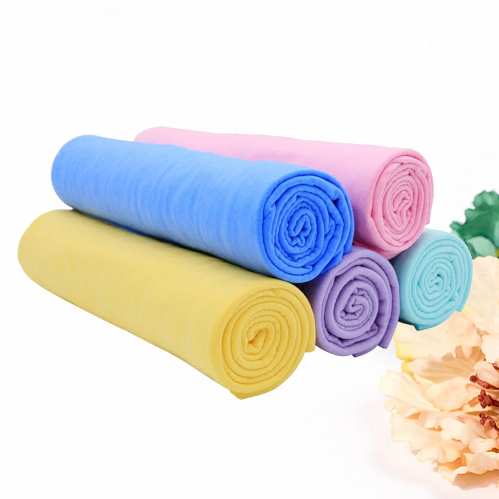 5PCS Magical Care Synthetic PVC Deerskin Cloth Towel Car Wash Function Cleaning Absorbent Hand Machine Conjuring Cable Illusion Railroad Deception Size - 43*32CM (Random Color)