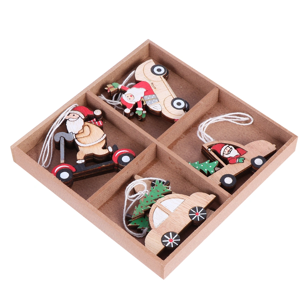 1 Box Christmas Party Ornaments Pendants Christmas Wooden Hanging Ornaments