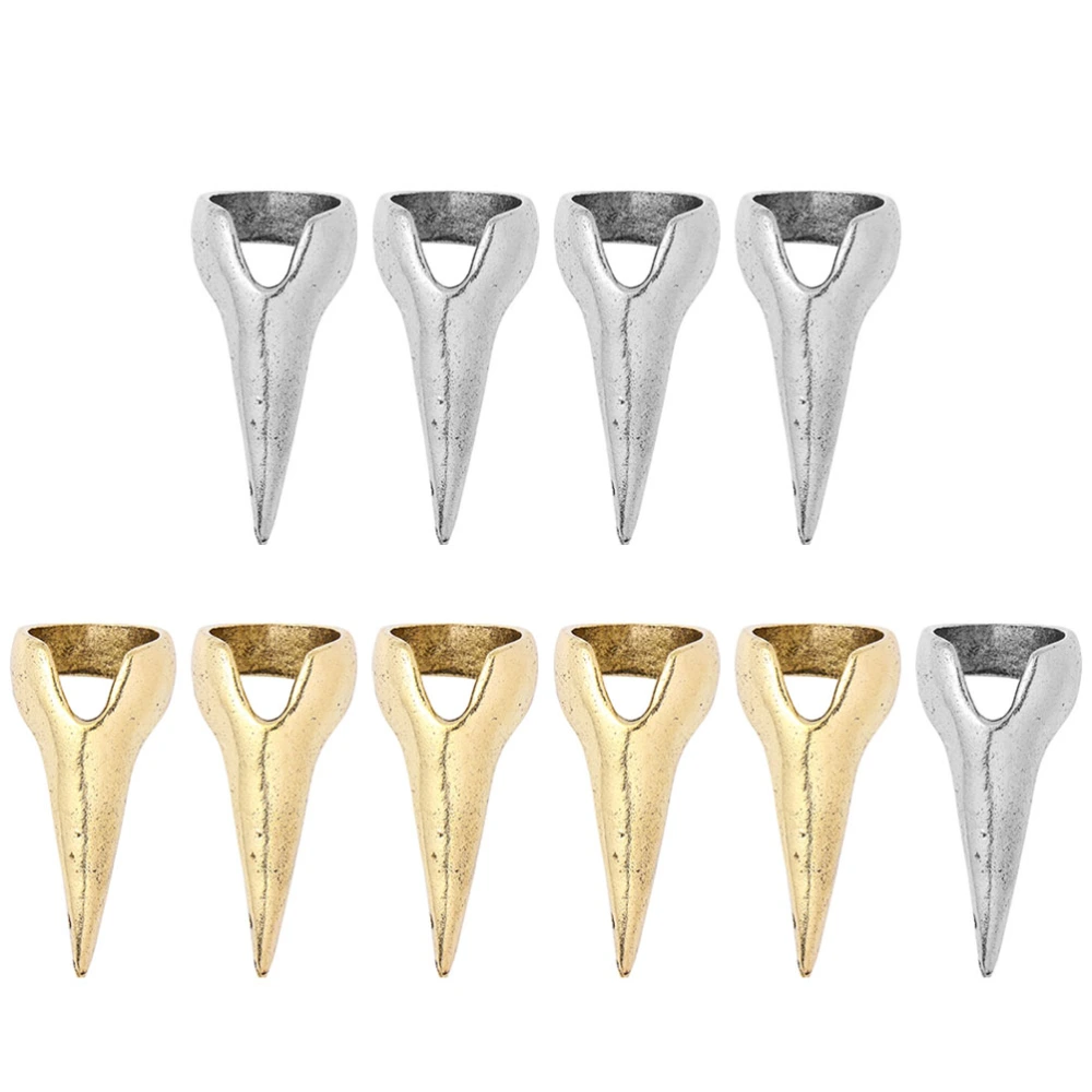 10Pcs Retro Punk Nail Finger Claw Spike Rings Alloy Nail Art Decoration