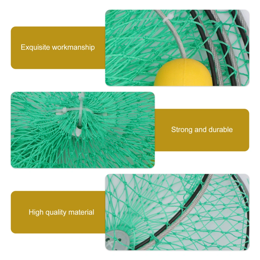 Foldable Fishing Nets Round Fish Mesh Cage Folding Fishing Landing Net Fishing Accessories Fishing Gear (Multi Float Balls 35cm)