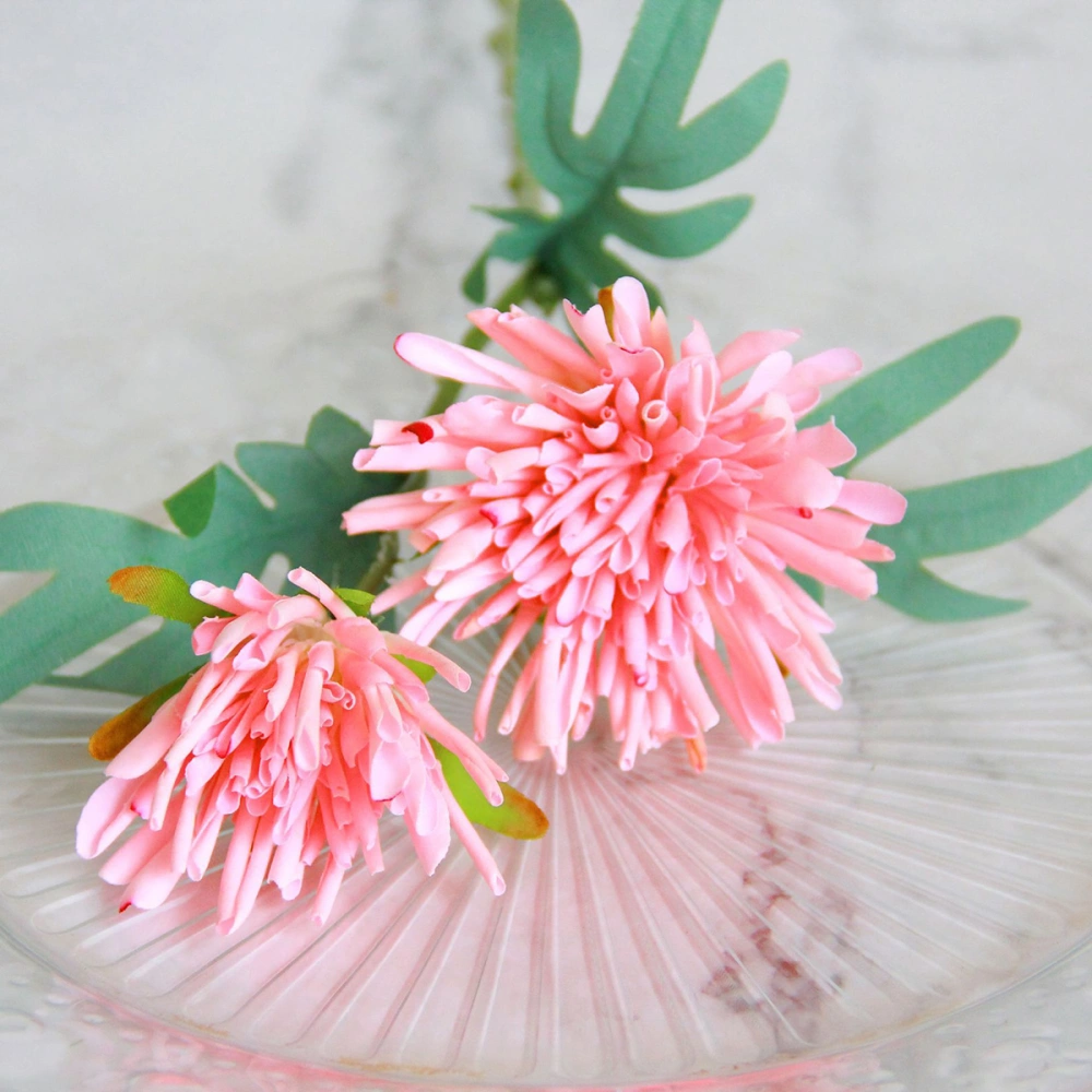 1 Set of 3pcs Simulated Chrysanthemum Decorative Silk Flower Home Desktop Ornament (Random Color)