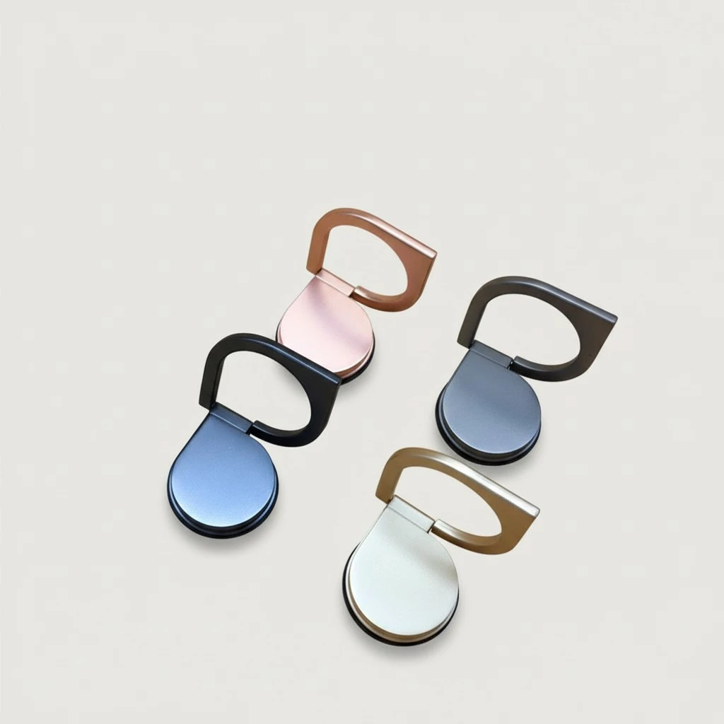 Flame Shape 360 Degrees Rotation Cell Phone Metal Ring Holder Buckle Ring Bracket Finger Gyro Ring Grip Phone Stand Holder (Rose Gold)