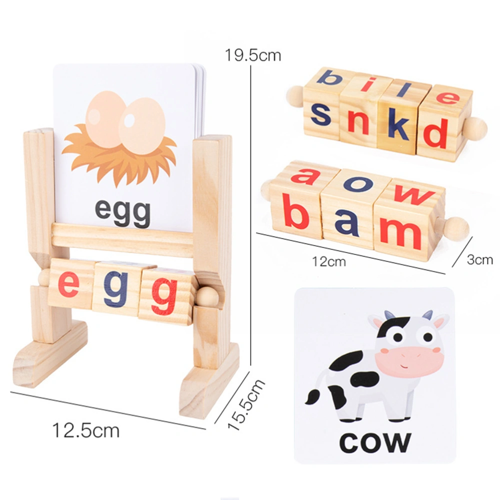 1 Set Rotating Letter Blocks Flash Cards Reading Blocks Flash Cards Learning Toys