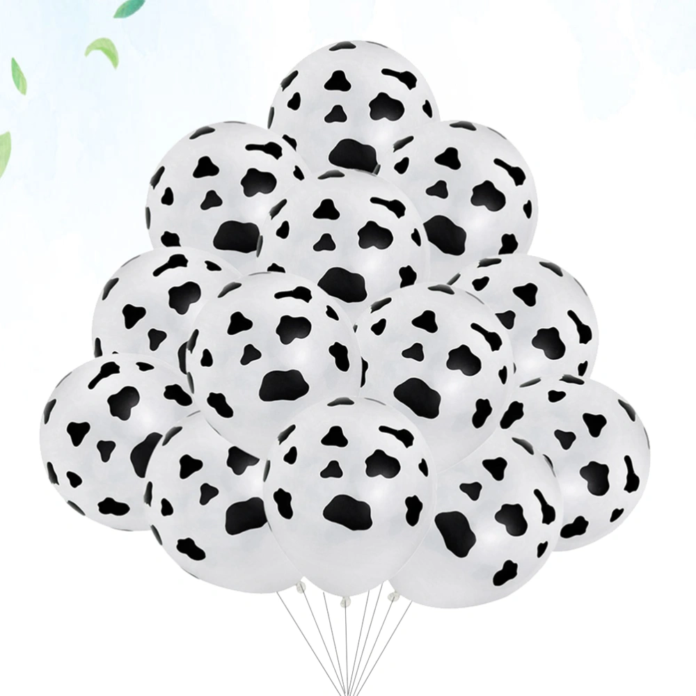 72pcs 12 Inches Cow Printing Balloons Black and White Balloons Latex Balloons Photo Props for Party Festival Birthday 