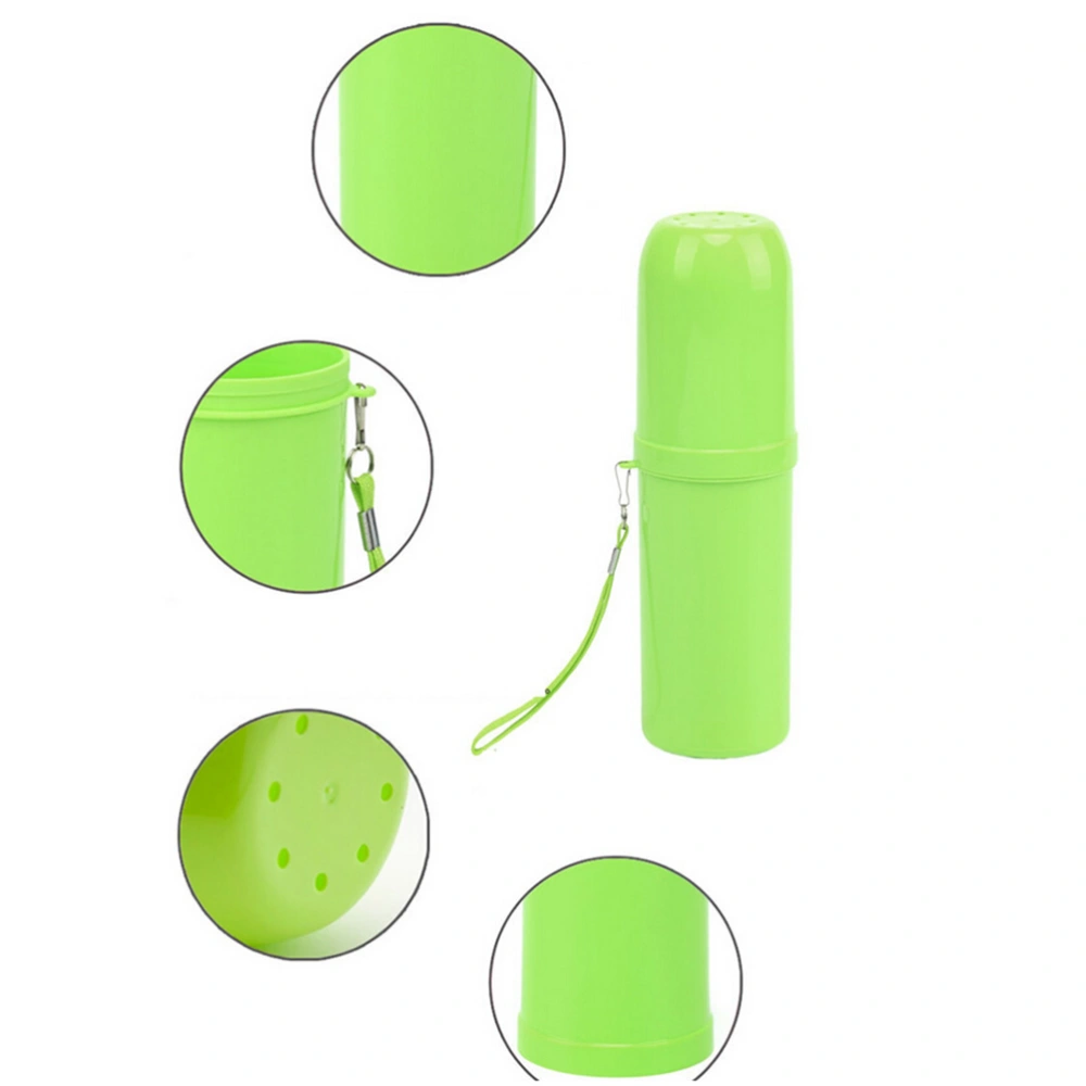 Portable Plastic Toothbrush Case Holder Box for Traveling Camping (Green)