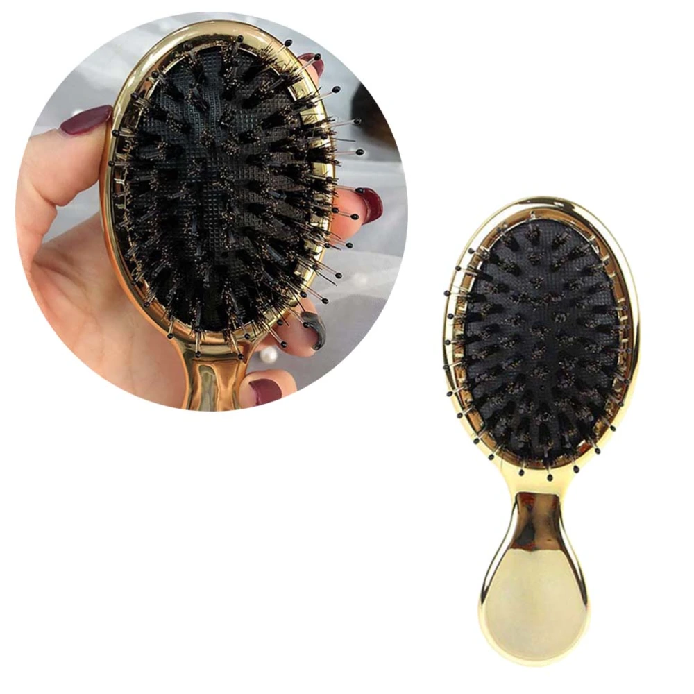 1PC Mini Hair Scalp Brushes Handle Bristle Air Cushion Brush Head Scalp Massage Comb (Golden)