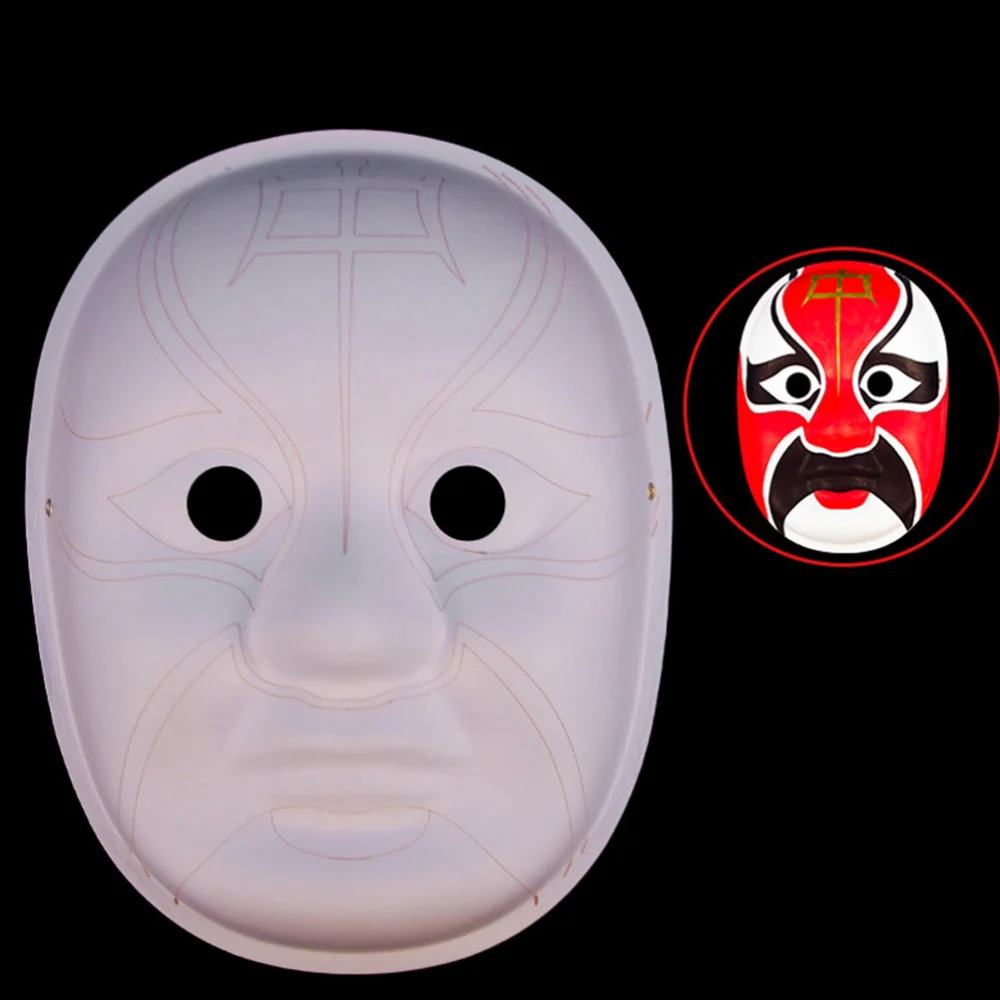 2 Pcs Handmade Mask Eco-friendly Pulp Peking Opera Pattern Mask Chinese Culture Figure Pattern Face Cover for Children Adults Festival Party Performance Club Supplies (Li Jing, Li Wei Style White)