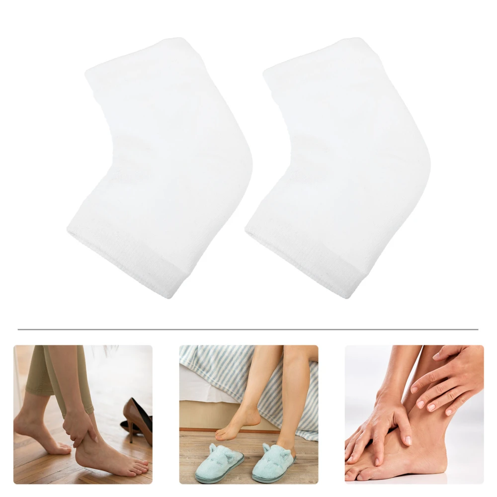 1 Pair Gel Heel Socks Cotton Moisturizing Socks White Cracked Heel Repair Socks