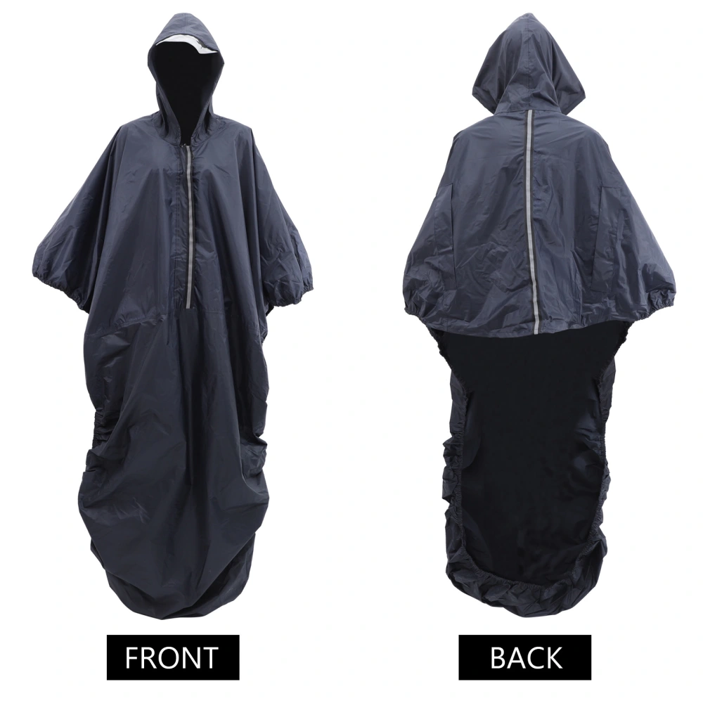 1pc Waterproof Raincoat Handicapped Rain Cape Wheelchair Rain Coat (Navy)