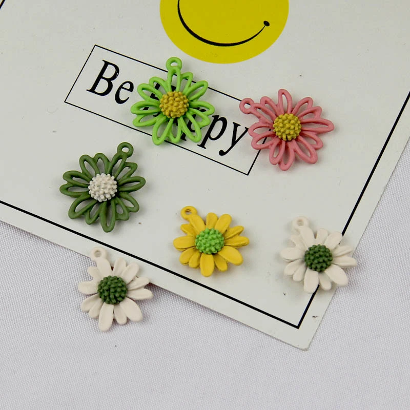 30Pcs Daisy Jewelry Making Charms Daisy Pendants Jewelry Charms Alloy Charms