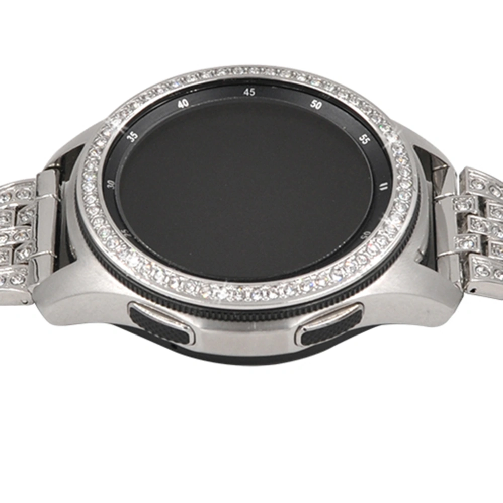 Diamond-mounted Bezel Ring Bezel Loop Cover Anti Scratch Collision Protector Compatible for Galaxy Watch (46mm, Silver)