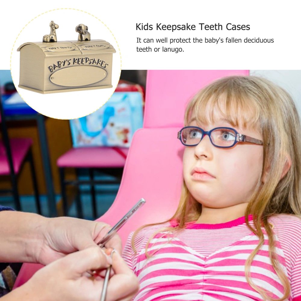 Baby Metal Tooth Box Kids Keepsake Teeth Case Milk Teeth Container Lanugo Holder