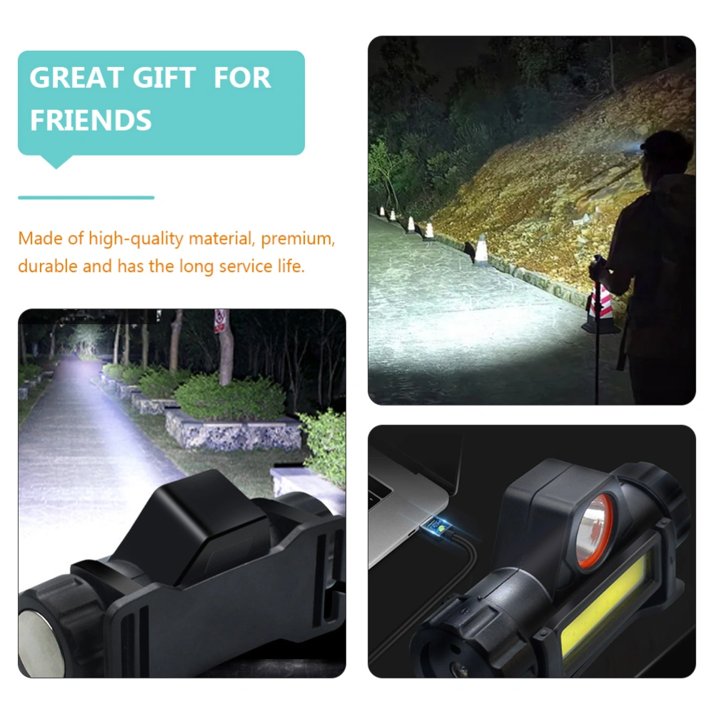 1pc Head Mounted Flashlight USB Charging Headlight Outdoor Lighting Flashlight