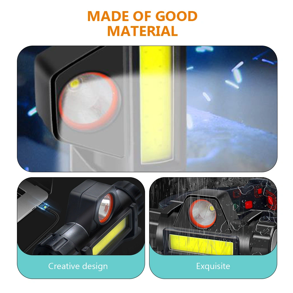 1pc Head Mounted Flashlight USB Charging Headlight Outdoor Lighting Flashlight