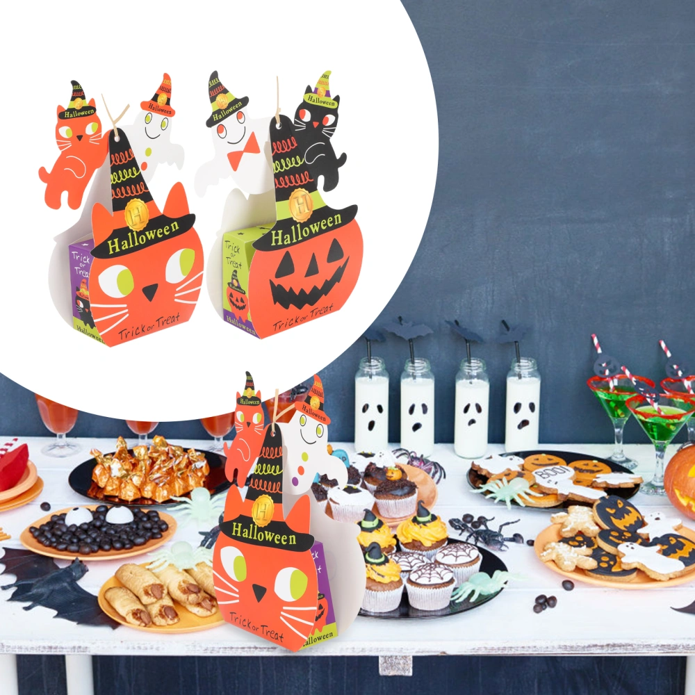 10Pcs Cartoon Halloween Candy Boxes Party Favor Boxes Halloween Paper Treat Boxes