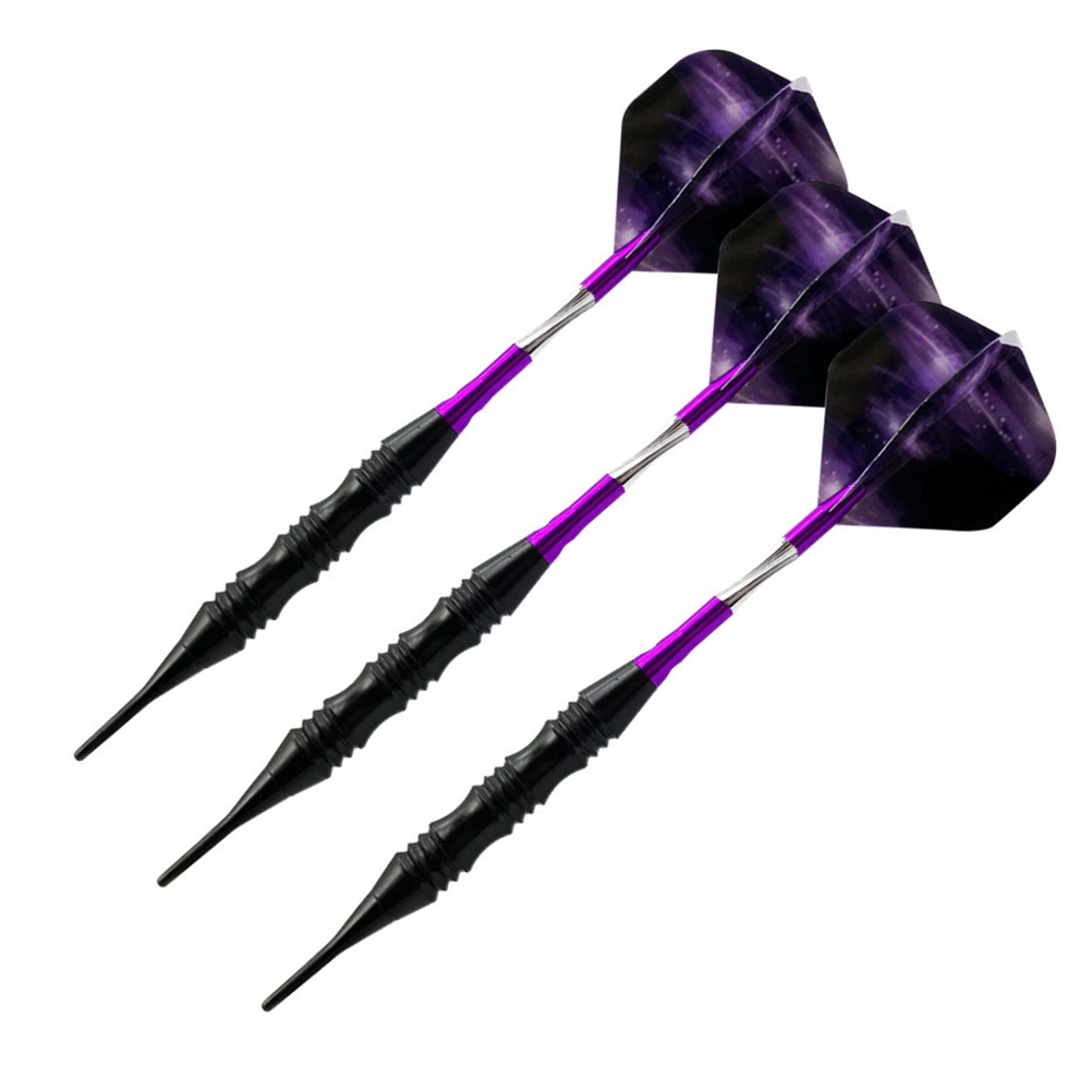 3psc Match Darts Portable Needle Tipped Darts Drop-resistant Aluminum Rod Flights Darts For Sports Events With Storage Case (Purple)