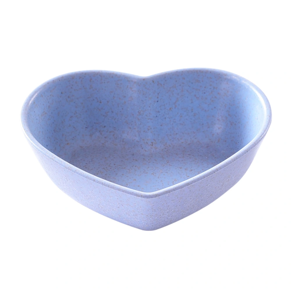 4pcs Sauce Dishes Heart Shape Sauce Dipping Bowls Wheat Straw Soy Sauce Dishes Mini Dinnerware Plate Condiment Dish for Paste Jam Sushi(Blue)