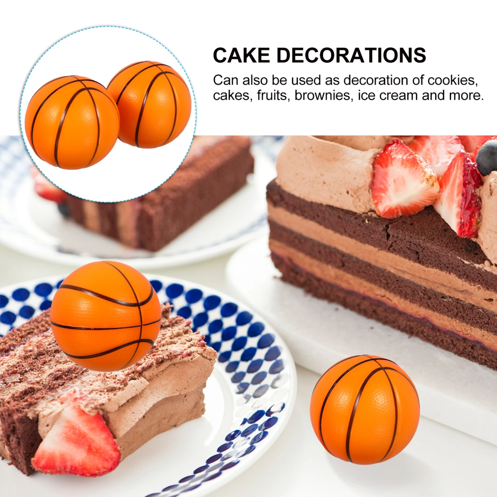 2 Pcs Basketball Shape Cake Topper Creative Boy's Birthday Cake Insert Cards